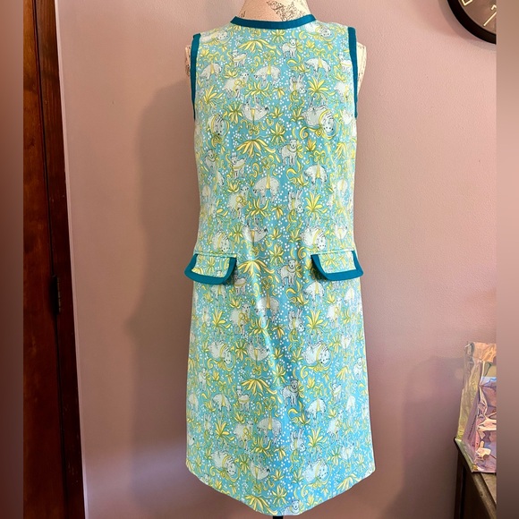 Rare! Brooks Brothers Sheep/Lamb Print Shift Dress 🐑 - Picture 6 of 10